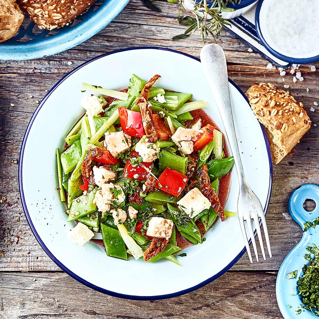 Bohnen-Salat mit Schafskäse