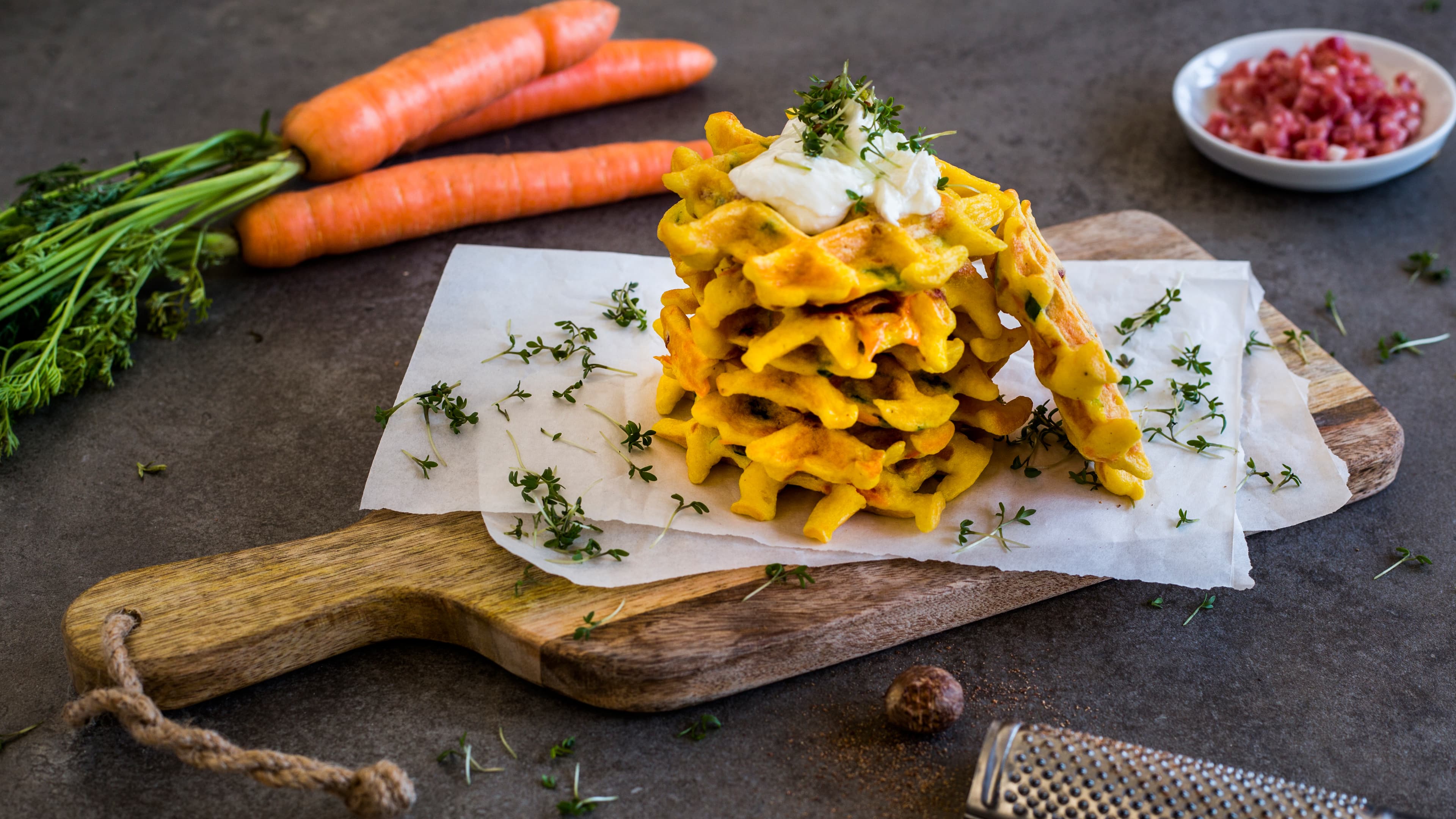 Frittata-Waffeln mit Möhren - Rezept | EDEKA