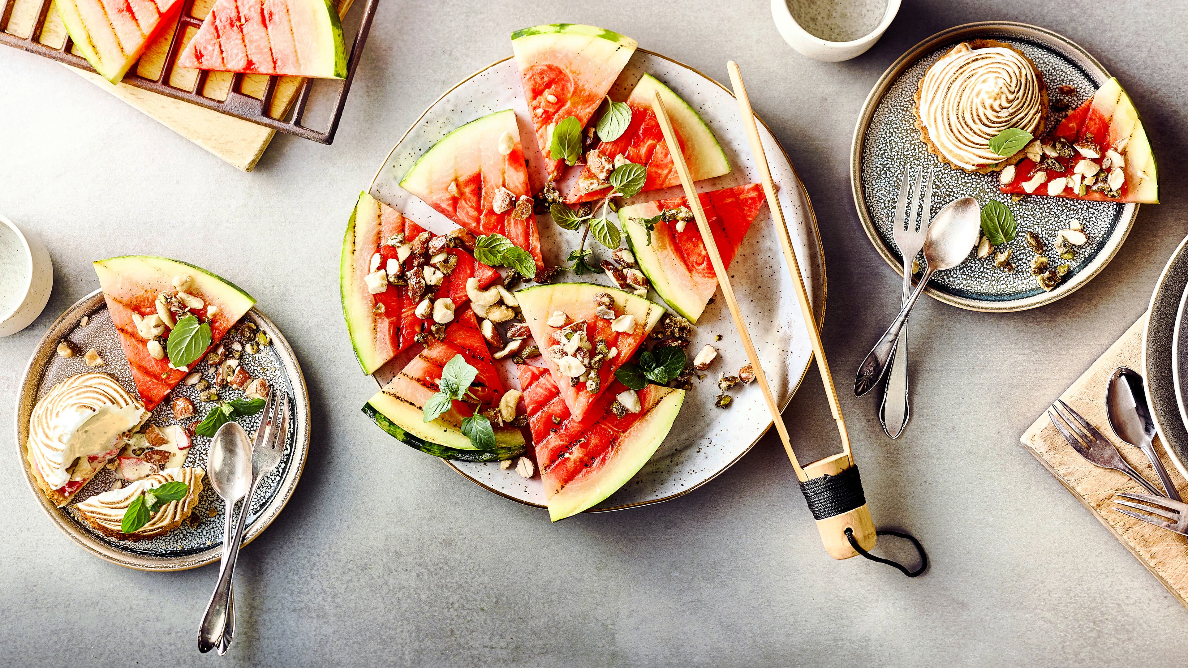 Gegrillte Wassermelone mit Eis