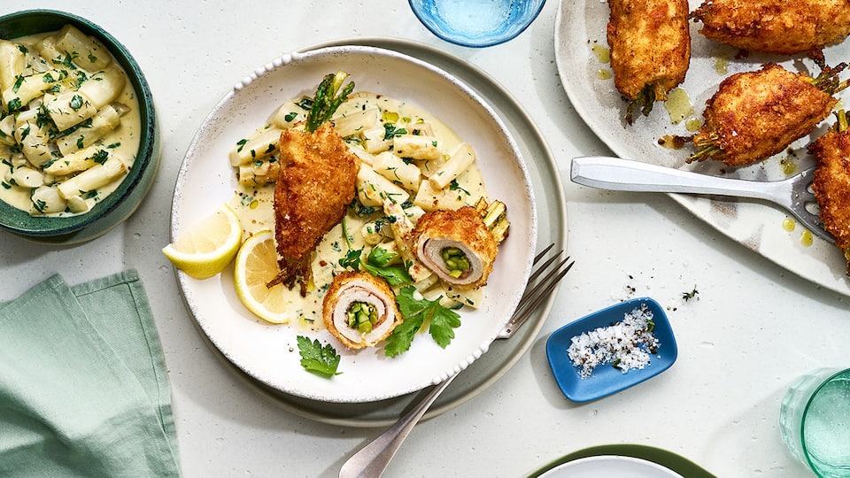 Hähnchen-Involtini mit Grüner-Spargel-Füllung