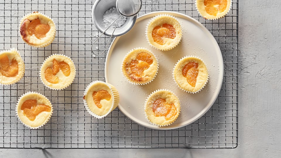 Käsekuchen Muffins mit Mandarinen