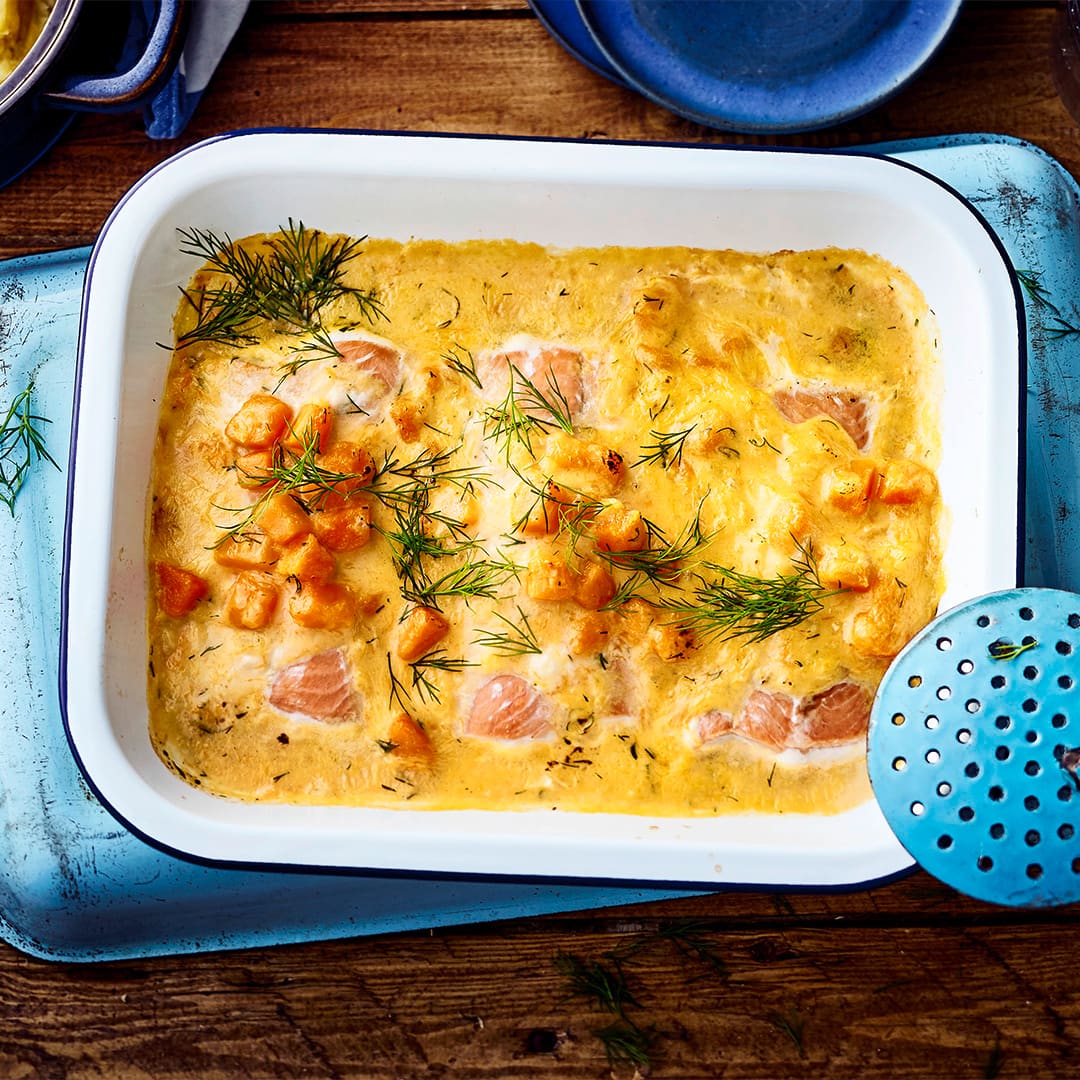 Lachs-Sahne-Gratin