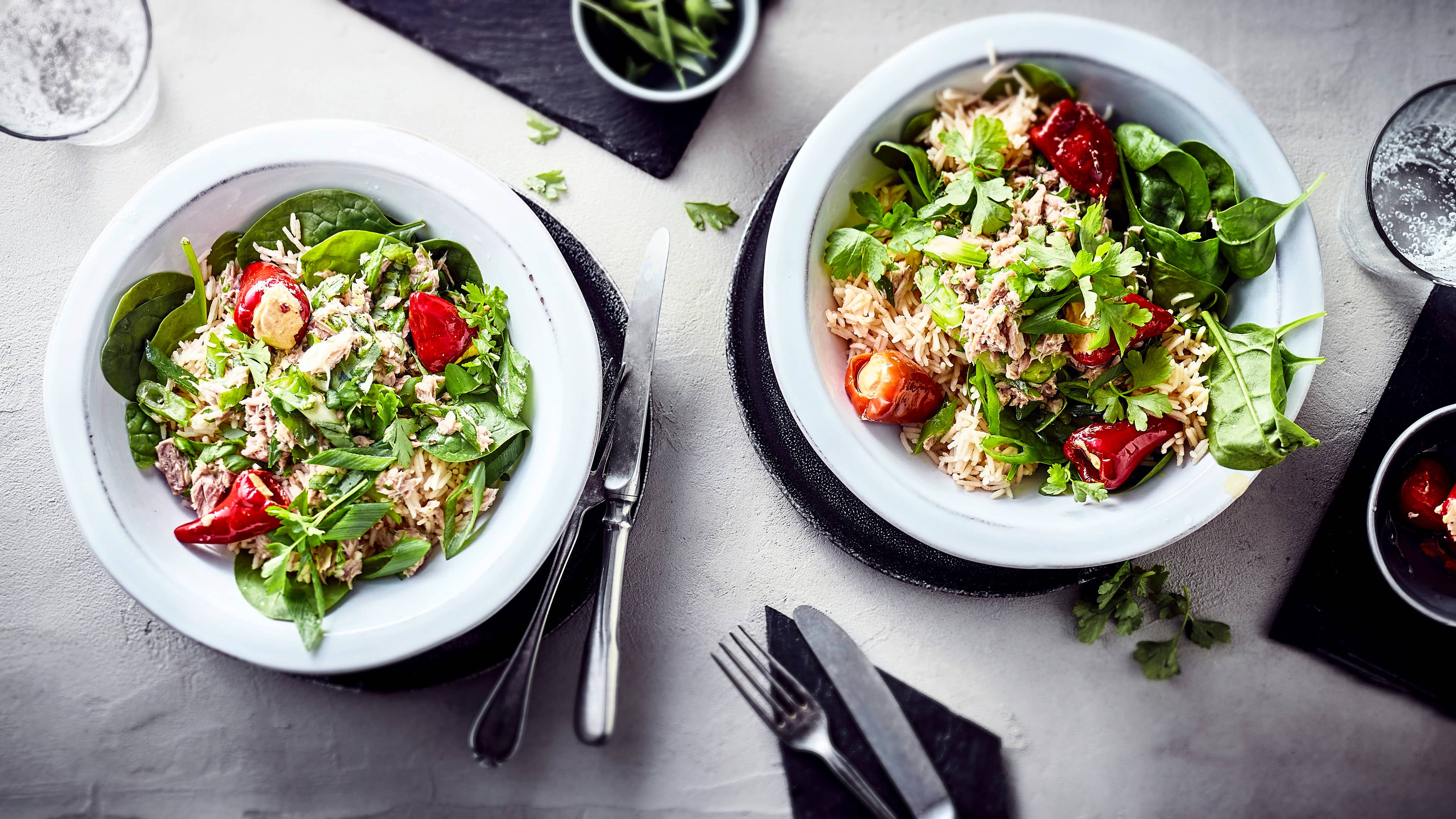 Reissalat mit Thunfisch