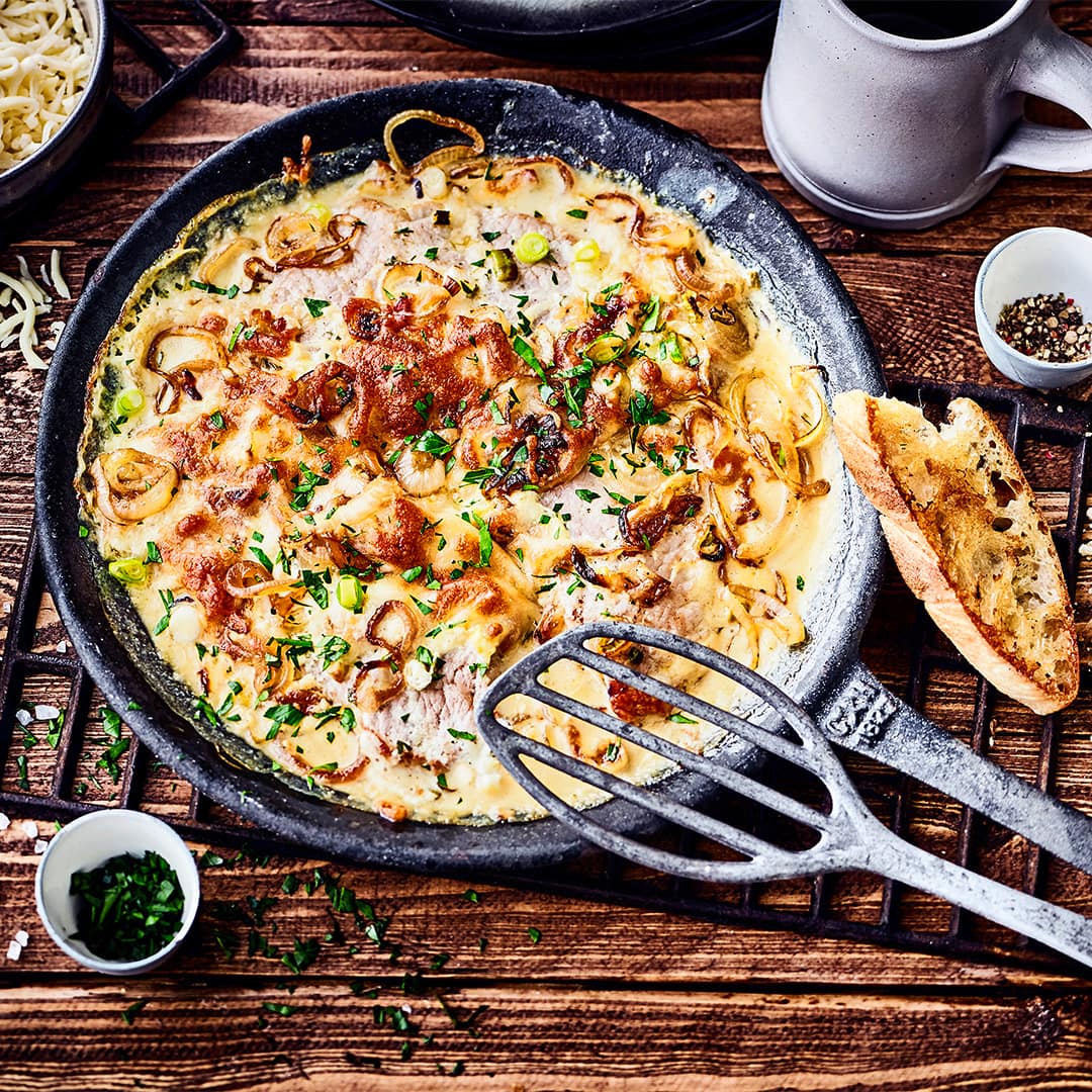 Schnitzel Zwiebel Sahne Rezept