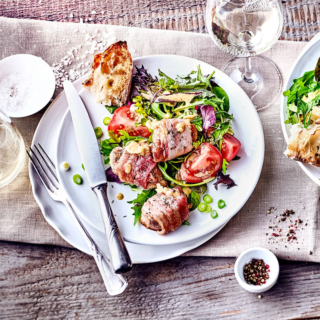 Schweinefilet an Ceasar Salat