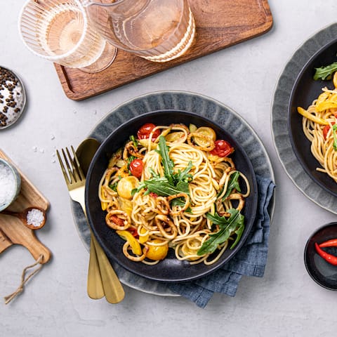 Spaghetti mit Tintenfisch