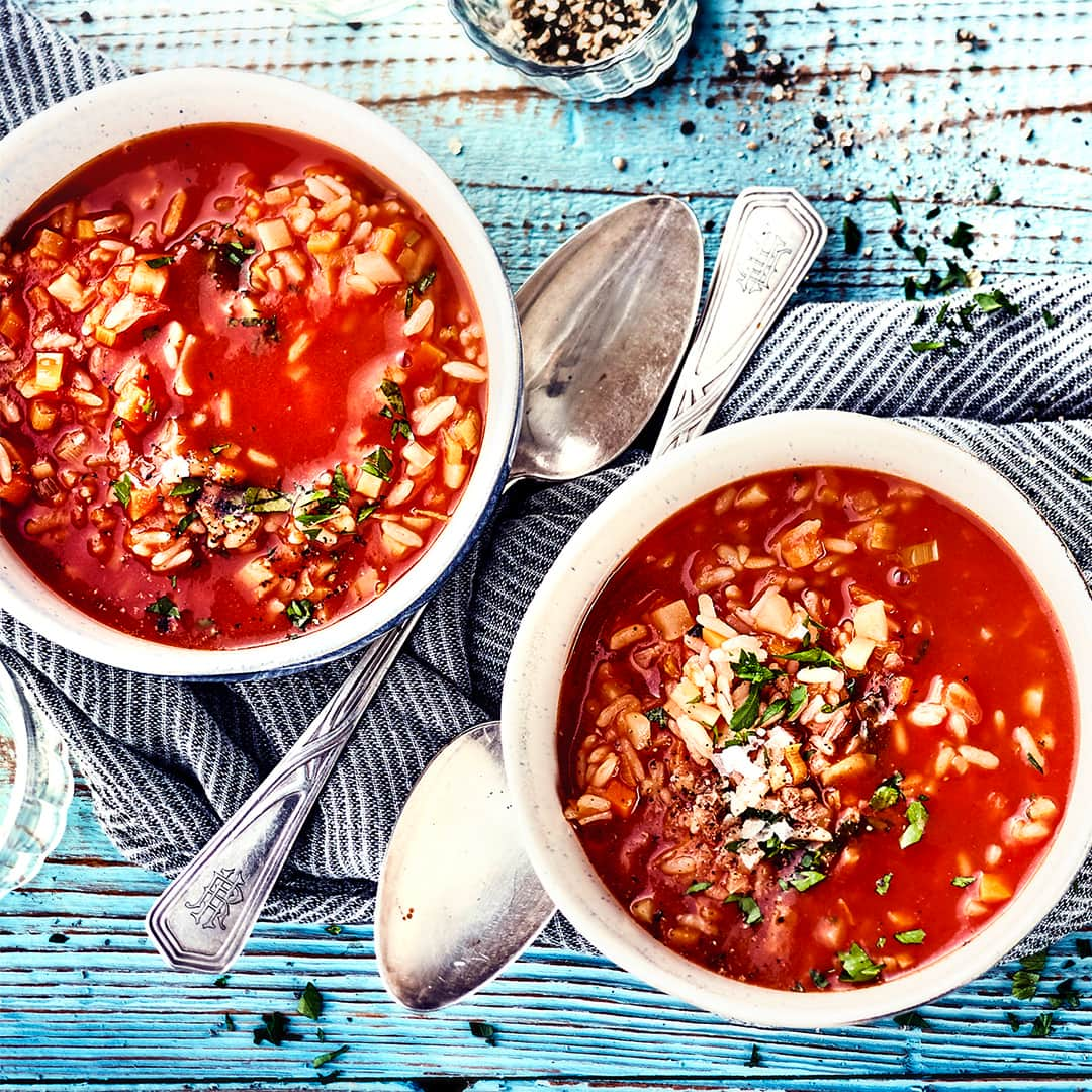 Tomaten-Reissuppe