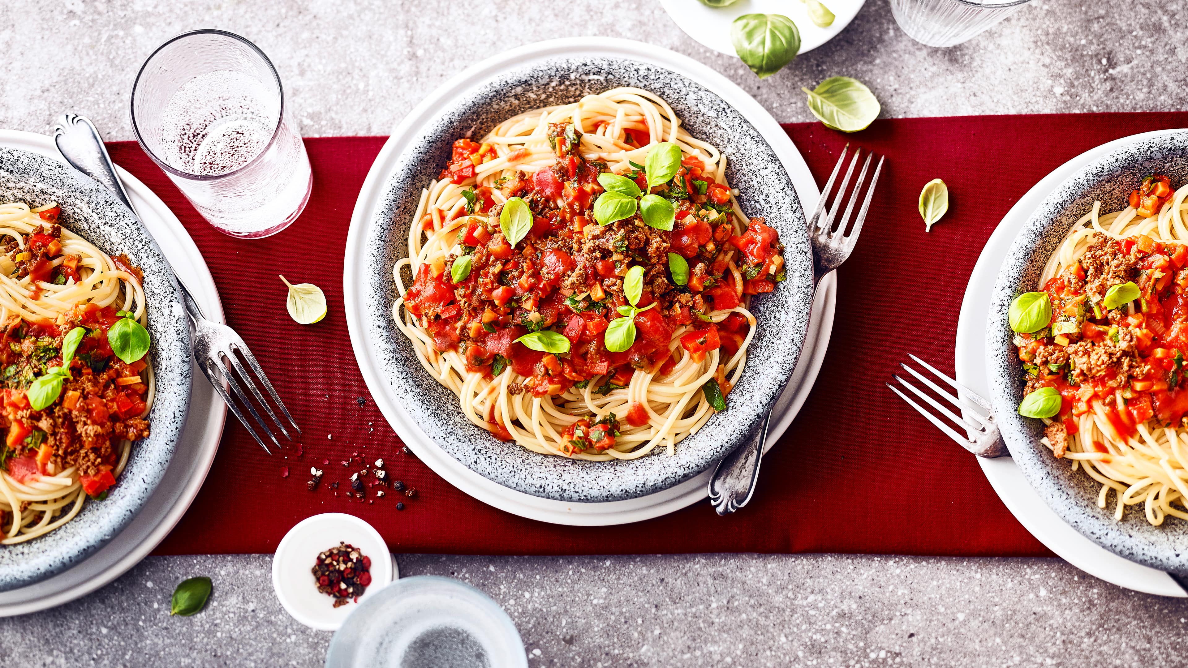 Vegane Spaghetti-Bolognese mit Soja Hack