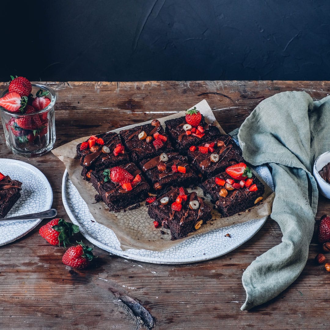 Schoko-Brownies mit Nuss-Nougat-Creme