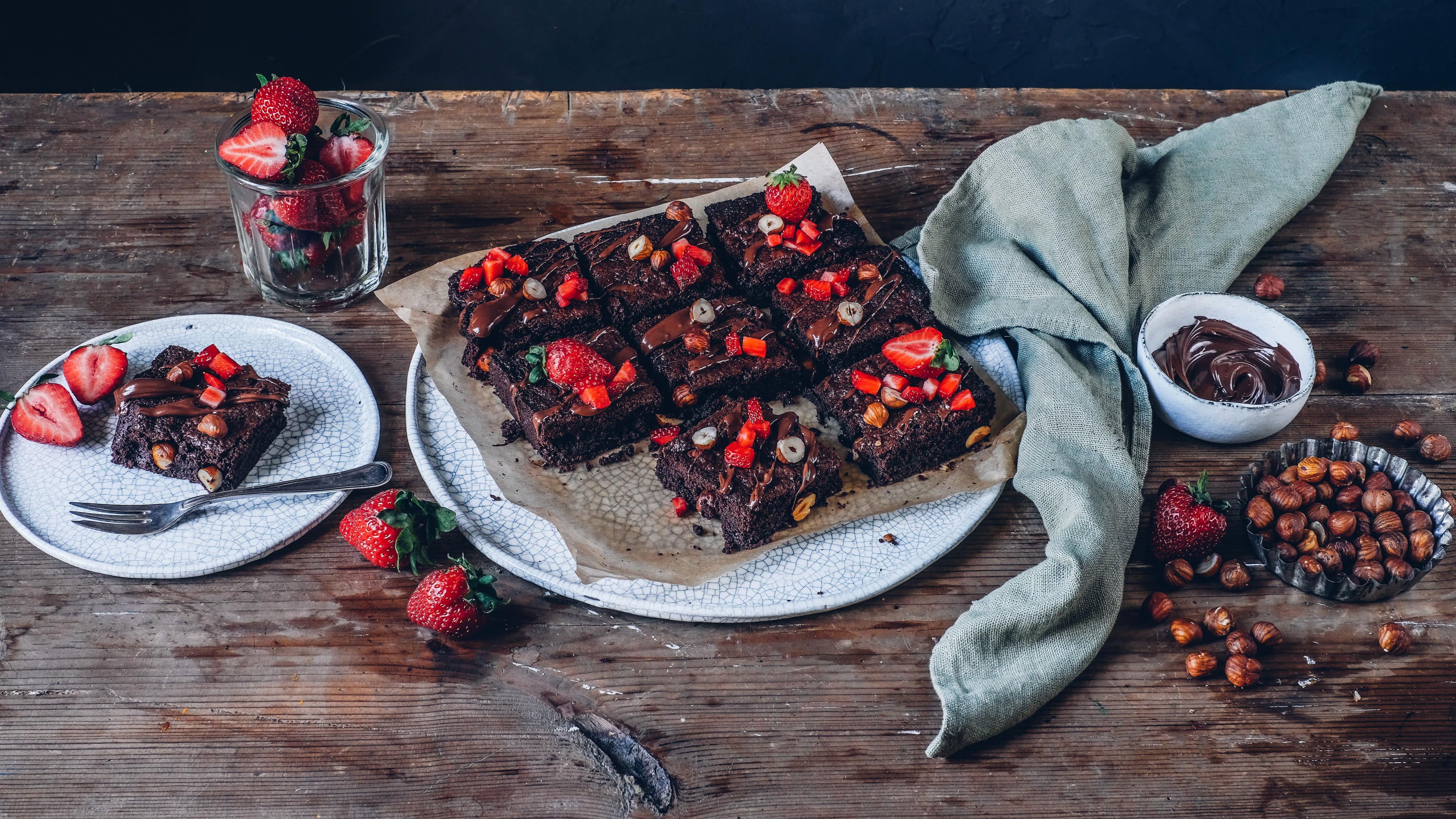 Schoko-Brownies mit Nuss-Nougat-Creme