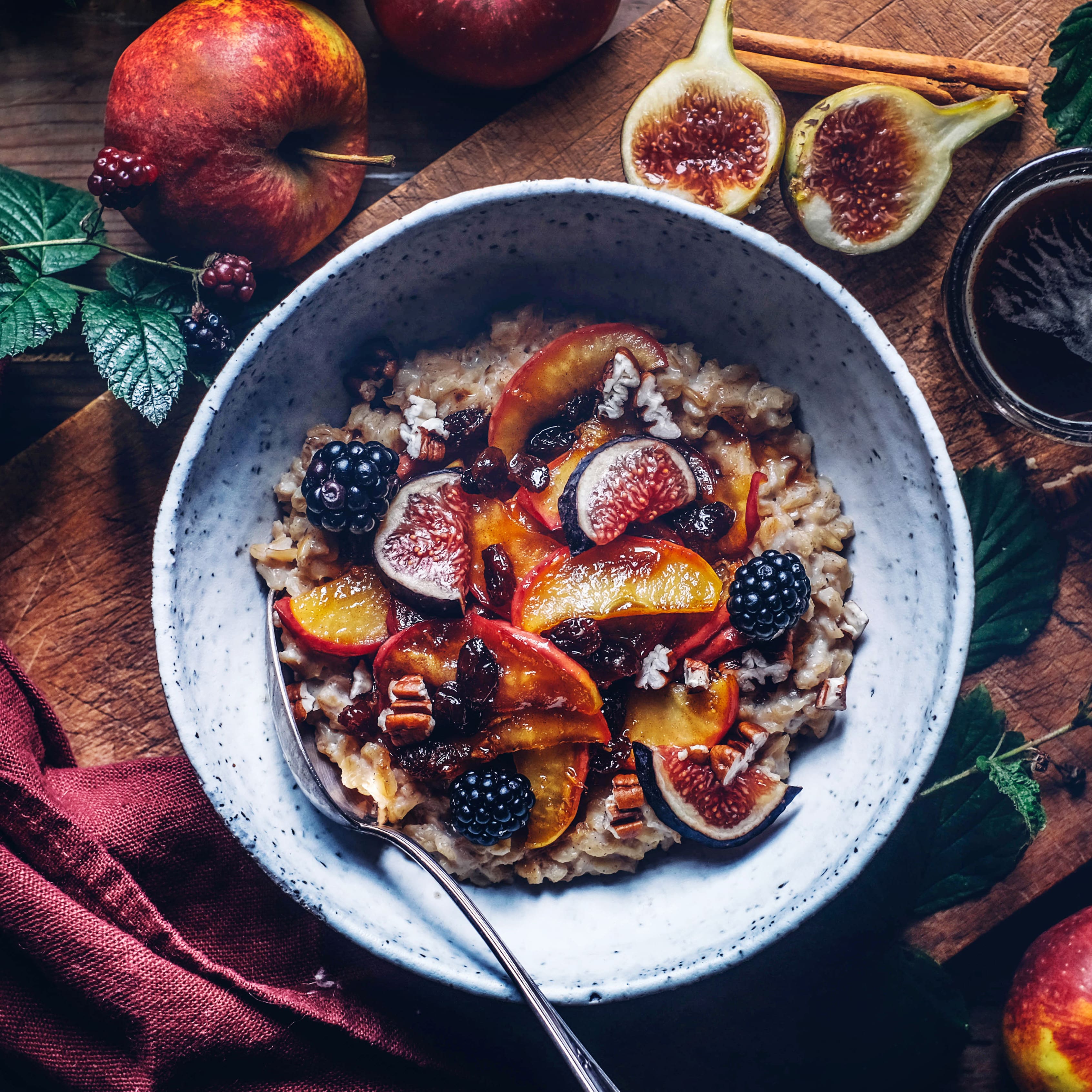 Veganes Apfelstrudel-Porridge