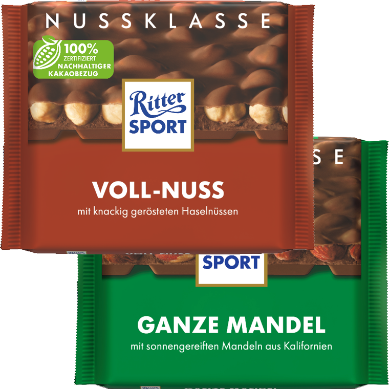 Ritter Sport Schokolade Nuss- oder Kakao-Klasse