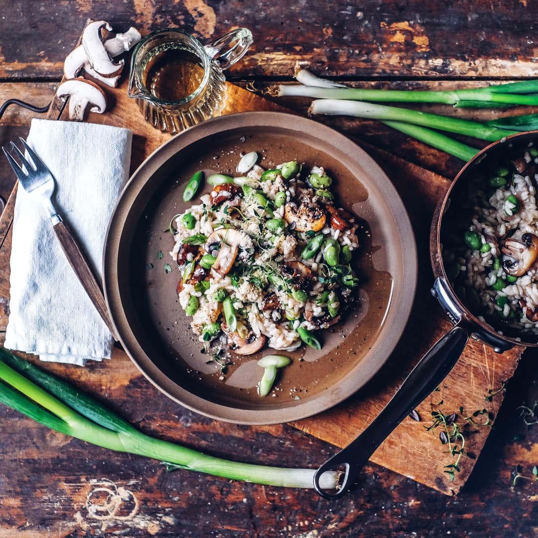 Risotto mit Miso und Frühlingsgemüse Risotto mit Miso und Frühlingsgemüse